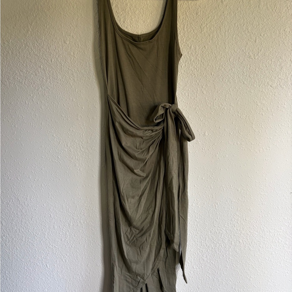 Olive Green Wrap Dress